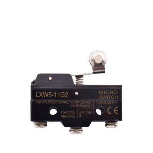 JAJKAFCL 2Pcs LXW5-11N1 LXW5-11G2 Z-15G Micro Limit Travel Switch Horizontal Rotary Roller Lever Arm Hinge 3 Screw Terminal Microswitch(Lxw5-11g2)