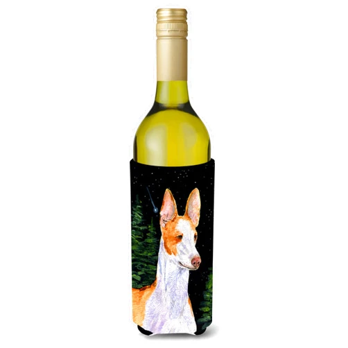 Caroline's Treasures SS8495LITERK Starry Night Ibizan Hound Wine Bottle Hugger Bottle Cooler Sleeve Hugger Machine Washable Collapsible Insulator Beverage Insulated Holder