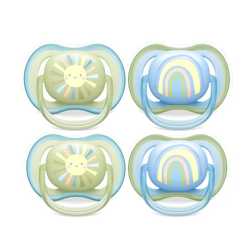 Philips Avent Ultra Air Pacifier - 4 x Light, Breathable Baby Pacifiers for Babies Aged 0-6 Months, BPA Free with Sterilizer Carry Case (Model SCF085/49)