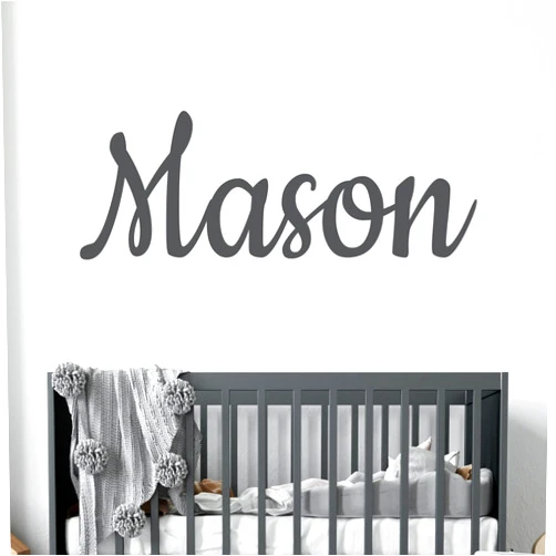 WallTag Name Wall Decal Sticker - Multiple Font Custom Baby Name - Nursery Wall Sticker - Baby Girl Baby Boy Room Wall Decor - 130516PRE