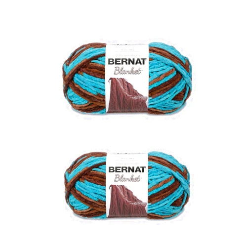 Bernat Blanket Mallard Wood Yarn - 2 Pack of 300g/10.5oz - Polyester - 6 Super Bulky - 220 Yards - Knitting/Crochet