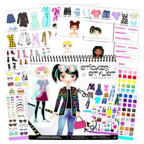 Fashion Angels Sticker Stylist 12544, Fashion Design Sticker by Number Activity Book, For Kids 6 and Up