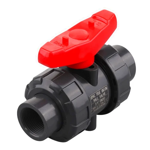 DERNORD PVC True Union Ball Valve NPT Threaded with Full Port, EPDM O-Rings, and Reversible PTFE Seats, Rated at 200 PSI (3/4 Inch NPT Threaded)