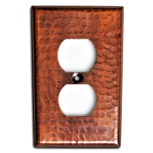 Monarch Abode Monarch Pure Copper Hammered Duplex Wall Plate / Switch Plate