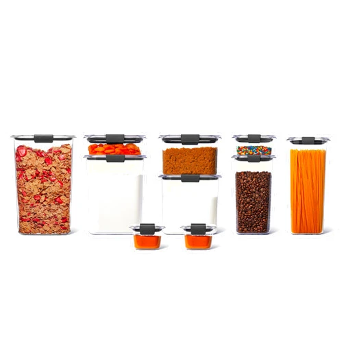 Rubbermaid Brilliance Pantry Organization & Food Storage Containers with Airtight Lids, Set of 10 (20 Pieces Total)