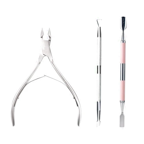 BlinkingNails Nail Cuticle Trimmer with Cuticle Pusher, Cuticle Cutter Nipper Professional Pedicure Manicuer Remover Tool Set,Nail Scraper Nails Clipper, Cuticle Remover Tool 3Pcs