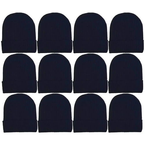 Winterlace 12 Pack Winter Beanie Hats for Men Women, Warm Cozy Knitted Cuffed Skull Cap, Wholesale