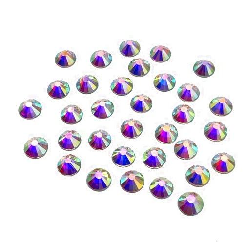 Queenme 288pcs 30ss 6mm Rhinestones Nail Crystals AB Nail Art Rhinestones Round Flatback Glass Gems Stones Beads for Nails Decoration Crafts Eye Makeup Clothes Shoes Vases (288pcs SS30)