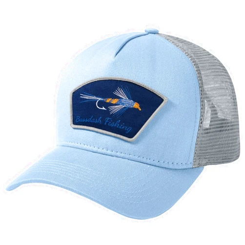 BASSDASH Trucker Hat Embroidered Patch Adjustable Baseball Cap Mesh Back Fishing Hat