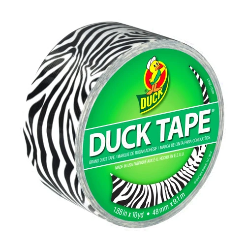 Duck Brand 1398132 Duct Tape Single Roll, Zebra Animal Print
