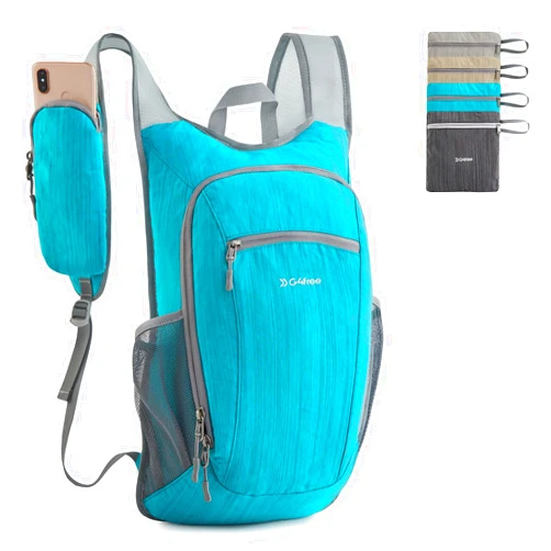 G4Free 15L Hiking Daypack Lightweight Travel Backpack Packable Outdoor Casual Foldable Shoulder Bag (Peacock Blue)
