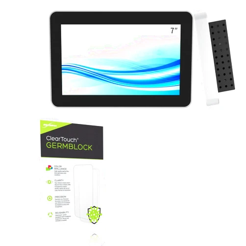 BoxWave Screen Protector Compatible With GreenTouch Desktop Multi PCAP Touch Screen Monitor (7 in) - ClearTouch GermBlock (2-Pack), Screen Protector Block Germs Film Clear