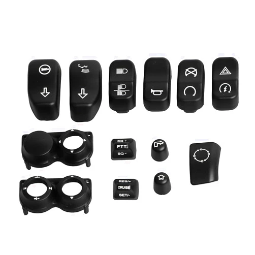 YDLMT Black Motorcycle Hand Control Switch Housing Button Caps Fit for Harley Touring Road King Electra Street Glide Ultra Limited FLHT FLHX FLHR 2014-2023