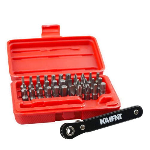 KAIFNT K402 Screwdriver Bit Set with Mini Ratchet Wrench, 1/4-Inch Drive, 34-Piece