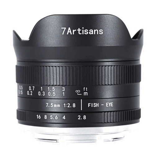 7artisans 7.5mm f2.8 Mark II Fisheye Lens Wide Angle Manual Focus Fixed for Sony E-Mount Mirrorless Camera A6300 A6400 A6500 NEX-3 NEX-3N NEX-5T NEX-5R NEX-6 NEX-7