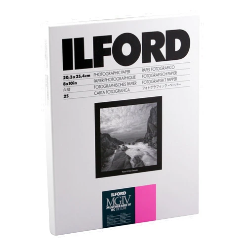 Ilford Multigrade IV RC Deluxe Resin Coated VC Variable Contrast - Black and White Enlarging Paper, 8x10 Inches, 25 Sheets, Glossy Surface (116 8190)