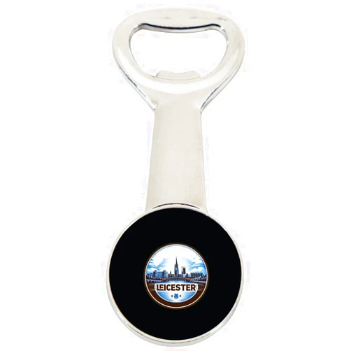 R and R Imports Leicester United Kingdom Souvenir Destination Magnetic Bottle Opener 2-Pack