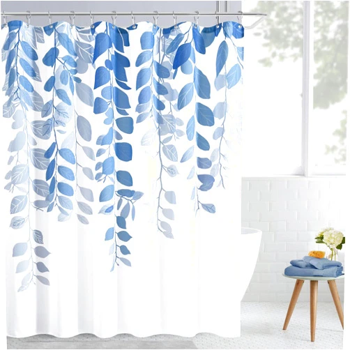 BOODII Exera Long Shower Curtain 72x84, Grey Eucalyptu Shower Curtain for Bathroom Floral Watercolor Leaves Botanical Shower Curtain Nature Fabric Bath Curtain Country Plant Cloth Shower Curtain