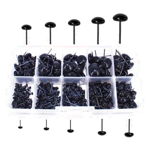 Bestartstore1Box(100pcs) 3/4/5/6/7/8/9/10/11/12mm Black Glass Eyes Kits for Needle Felting Bears Dolls Decoys Sewing