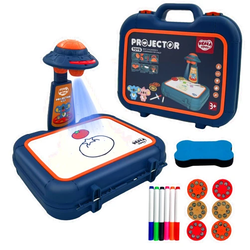 GKLBDAV Drawing Projector Table for Kids, Trace and Draw Projector Toy Handbag Design Smart Projection Drawing Board Early Learning Educational Toy Painting Drawing Table for Kids Boys Girls (Blue)