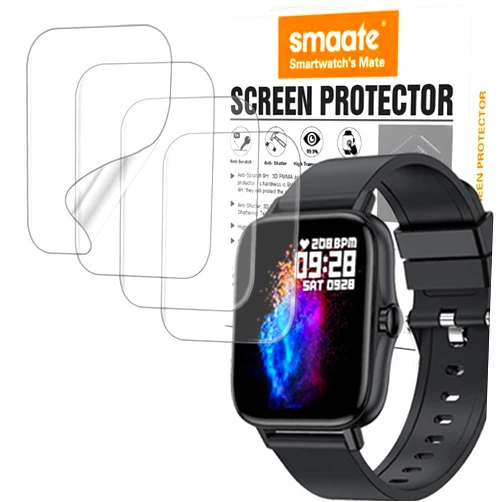 Smaate Soft Screen Protector Compatible with 1.69” or 1.7” smartwatch Iaret I18, Tensky 208BT, ANDFZ T42, Geelyda Y20 Pro, Smaiit Y22, WZWNEER Y20GT, and Boquaw P90, 4 pcs TPU