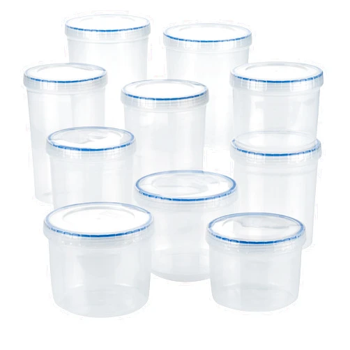 LocknLock Lock & Lock Easy Essentials Food Storage Bin Set/Airtight Container Lids/BPA-Free/Dishwasher Safe, 20 Piece, Clear