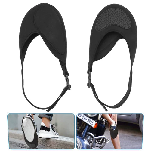 Linkstyle 2PCS Motorcycle Shoe Protector, Motorcycle Gear Shifter Cover Adjustable Protective Boot Shift Guards Pad, Anti-Slip Rubber Motorbike Toe Protector Accessories for Men Women, Black