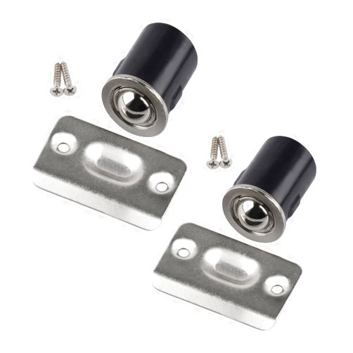 HOMOTEK 2 Pack Drive in Ball Catch with Strike Plate for Closet Doors, Satin Nickel, 13/16