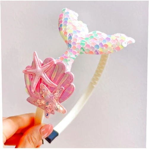 Charmbow Birthday Girl Set of Unicorn Mermaid Headband & Pink Satin Sash for Girls (Butterfly-Rainbow)