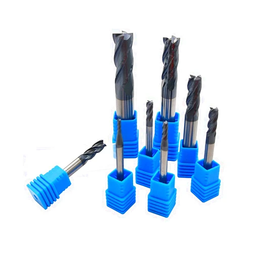 Hunricho 8pcs 2-12mm CNC Square Nose End Mills,Carbide Tungsten Steel 4 Fultes Milling Cutter, Router Bits Rotary Bits Tool Straight Shank 2-12mm