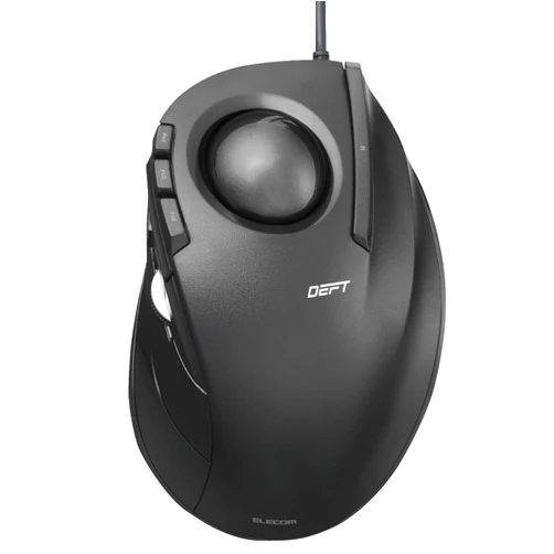 ELECOM DEFT Trackball Mouse, Wired, Finger Control, 8-Button Function with Smooth Tracking, Ergonomic Design, Windows11, macOS (M-DT2URBK)