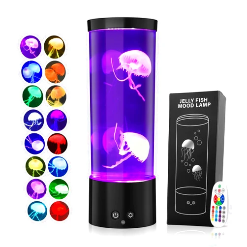 GuardWee Jellyfish Lamp with 17 Light Effects - Table Night Mood Lamp with Remote, Aquarium for Living Room, Christmas Birthday Gift for Kids