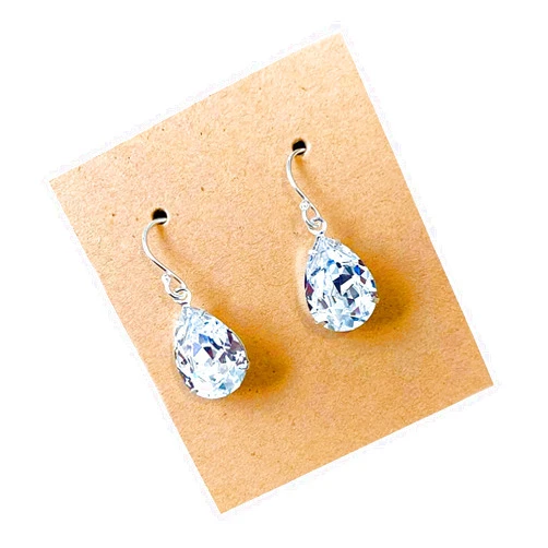 Sundance Dreams Designs Swarovski Crystal Sterling Silver Earrings Teardrop