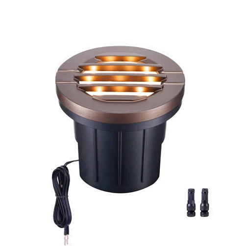 Varmtalys Landscape Well Lights, LED Low Voltage Ground Lights Outdoor, 12V IP67 Waterproof, Anti-Glare Wired Aluminum ORB for Driveway Walkway Path Tree 6W 350LM