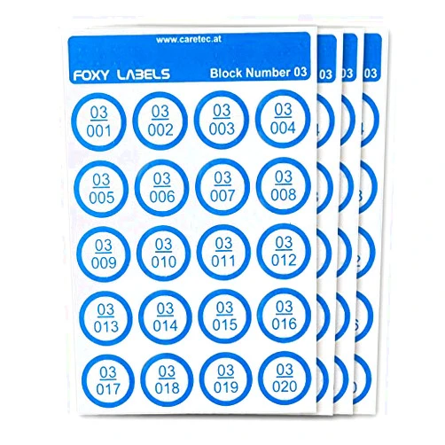 Caretec Extra Labels for Foxy Reader Talking Label Reader - Set 3 - 240 Labels