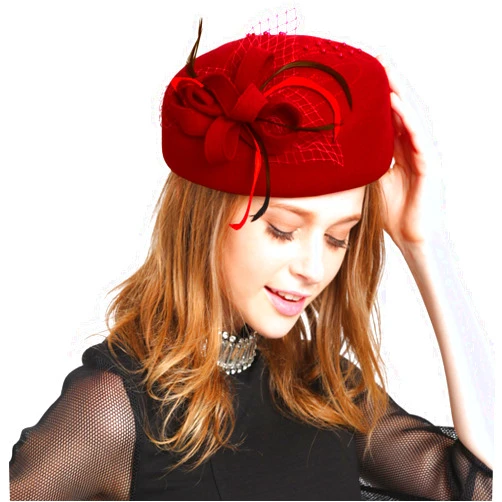ANGELA & WILLIAM Fascinators Hats 20s 50s Hat Pillbox Hat Cocktail Tea Party Headwear with Veil for Girls and Women