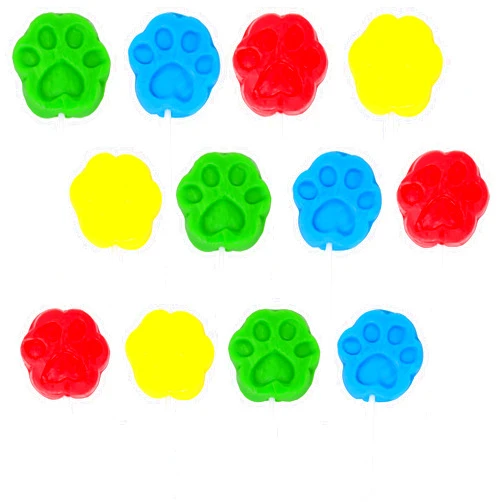 SNACKTERY Paw Print Lollipops - Puppy Print Candy Suckers - 12 Individually Wrapped Puppy Party Favors for Dog Birthday Dog Party Favors, Puppy Themed Party Supplies - Paw Print Candy Dog Patrol