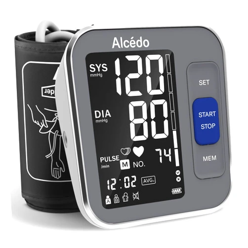 Alcedo Blood Pressure Monitor for Home Use, Automatic Digital BP Machine with Large Cuff for Upper Arm (Black Backlit Screen)