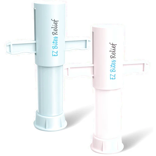Memine EZ Bites Relief Suction Tool, 2 Packs, Memine Vacuum Venom Extractor, Itch Relief for Bee Sting, Remover for Saliva/Venom Left by Bites, Naturally Reduce Itch & Swell, Kid Friendly, Pink/Blue