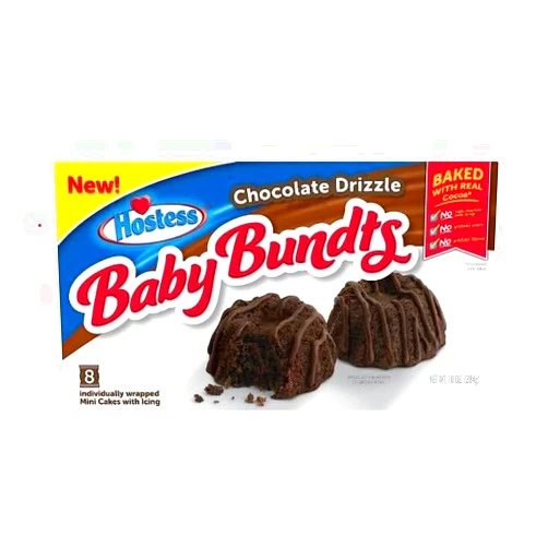 Generic hostess Baby Bundts | Chocolate Drizzle | 1 Pack | Box of 8 (8 Total Cakes),1.0 Ounce (Pack of 8)