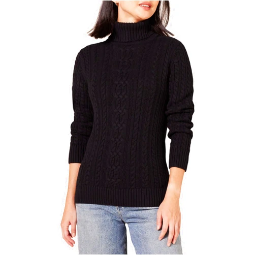 Amazon Essentials Women's Fisherman Cable Turtleneck Sweater (Available in Plus Size)