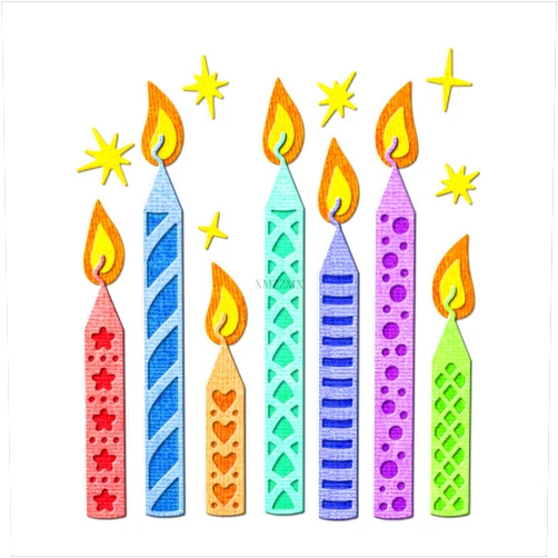 XMZZMX Birthday Party Candle Festival Metal Cutting Dies for Card Making, Paper Embossing Die Cuts Kit Templates, Storage Pockets Supplies, Photo Frame Album DIY Scrapbooking Stencils Sets