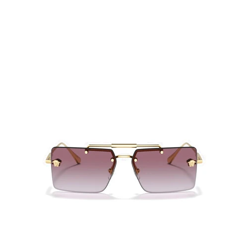 Versace VE 2245 10028H Gold Metal Rectangle Sunglasses Purple Gradient Lens