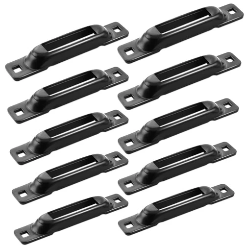 Robbor E-Track Single Slot 10 Pack 3.5mm Heavy Duty Steel E-Track Single Anchors with 1,000 lbs Working Load Limit and 3,000 Lbs BS Compatible with All E-Track Accessories E Track Single Rail