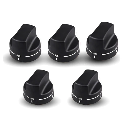 Suireh PA010034 Cooktop Burner Knob for Viking Gas Range,9mm/0.35 inch D-Shaped Hole Range knobs Compatible with Viking VDSC305, VDSC365, VGIS30, VGRC60（Black,5PCS