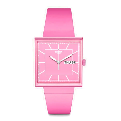 Swatch Unisex Casual Watch Pink Bioceramic Quartz What IF?…Rose