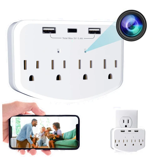 Kestanlora HD 1080P Hidden Camera Spy Cameras WiFi Wall Charger Outlet Mini Surveillance Small Cameras Cams Nanny Cam Indoor Camera for Home Security
