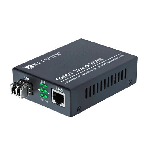 Networx® Gigabit Ethernet Fiber Media Converter - UTP to 1000Base-LX - LC Sing...