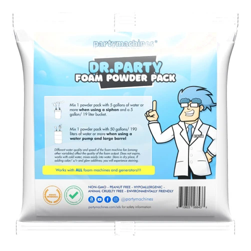 Partymachines Dr.Party Single Foam Powder Pack - Create Up to 120 Gallons of Foam in Minutes - Ultimate Foam Party Solution