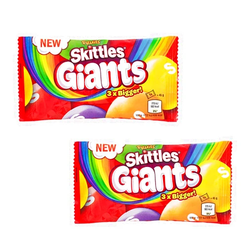 Skittles 2 x Skittles Giants Fruit Sweets 45g (3 x Bigger!)